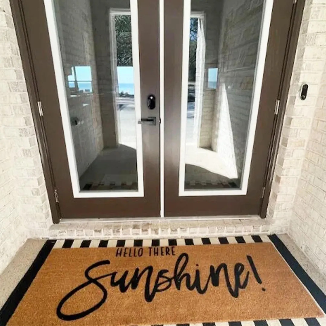 Hello Sunshine Doormat Custom Flocked Coir Welcome Mat Summer Entryway Decor - Etsy | Etsy (US)