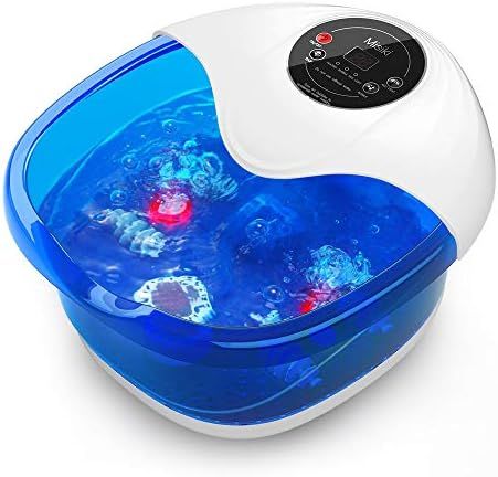 Foot Spa Misiki Foot Bath Massager with Heat Bubbles Vibration and Auto Shut-Off; 4 Massage Rolle... | Amazon (US)