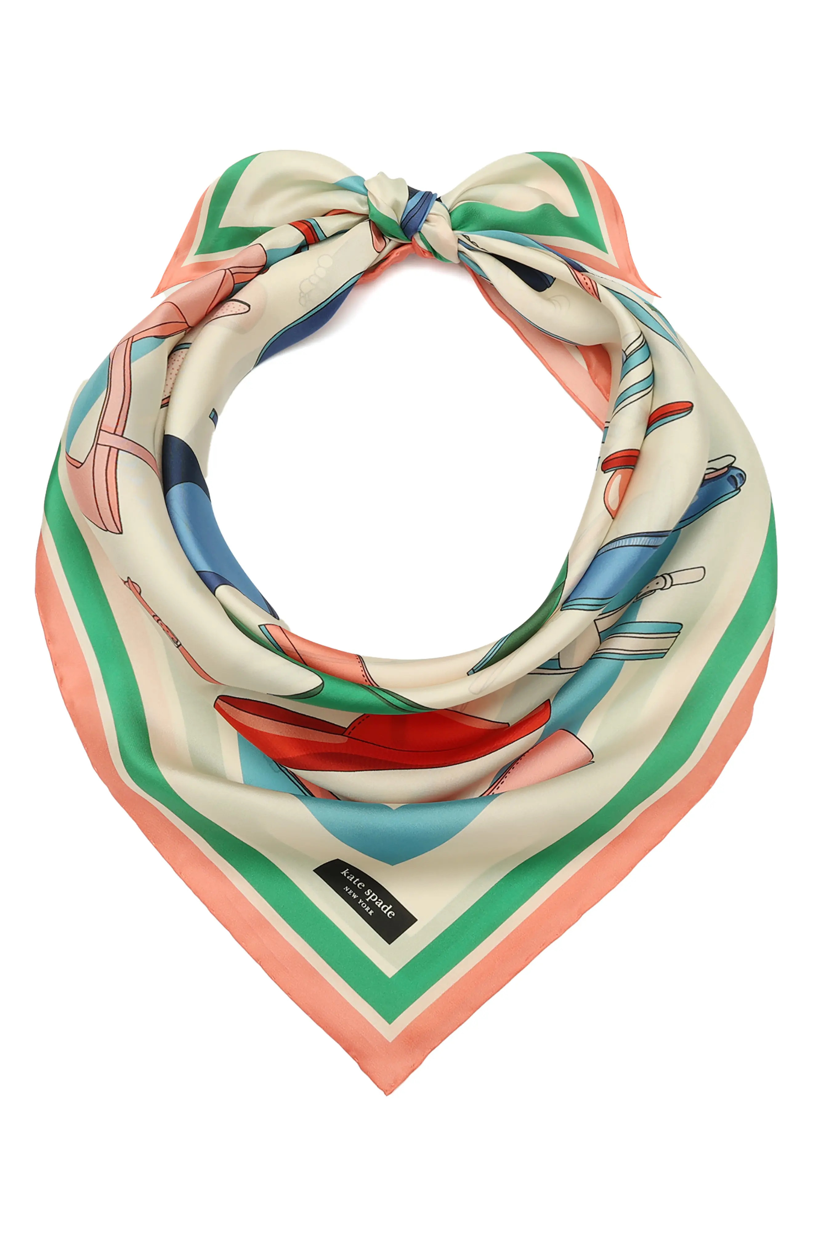 Kate Spade New York shoes print silk square scarf (Women) | Nordstrom | Nordstrom