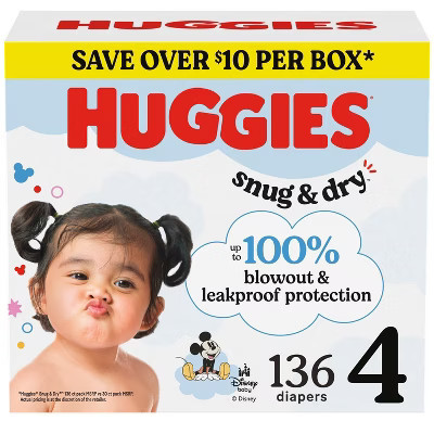 Huggies Snug & Dry Disposable Diapers - Size 4 - 136ct | Target