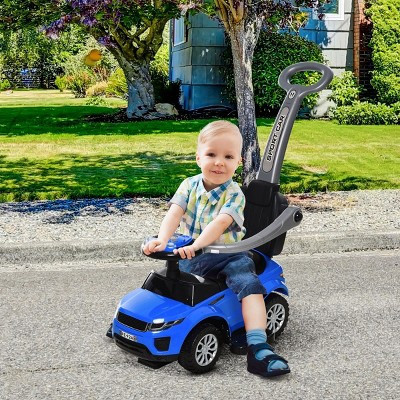 Blue 2 In 1  Push Car Stroller Sliding Car with Horn Music Light Function Secure Bar Ride on Toy for Boy Girl 1-3 Years Old-3irtyhousy | Target