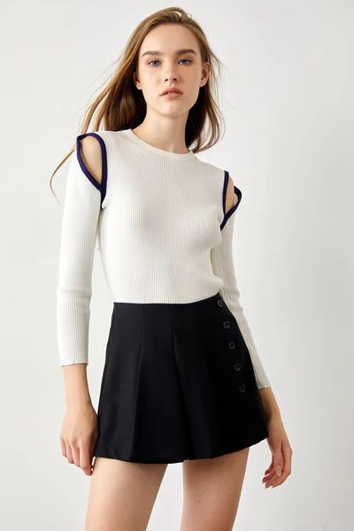 Briar White Cut-Out Blouse | J.ING