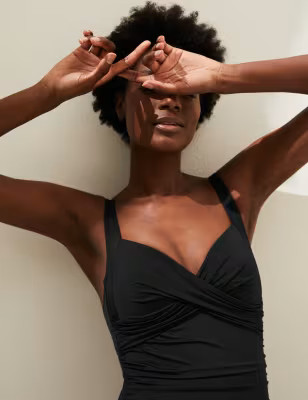 Tummy Control Padded Wrap Plunge Swimsuit | M&S Collection | M&S | Marks & Spencer (UK)