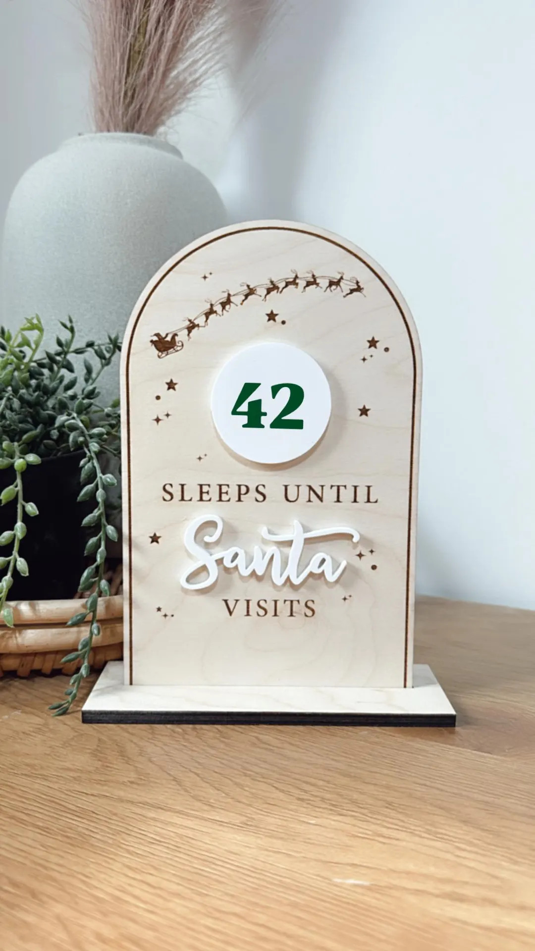 sleeps until Santa visits | Santa countdown | Christmas Countdown Sign | Advent Sign | Dry Erase ... | Etsy (US)