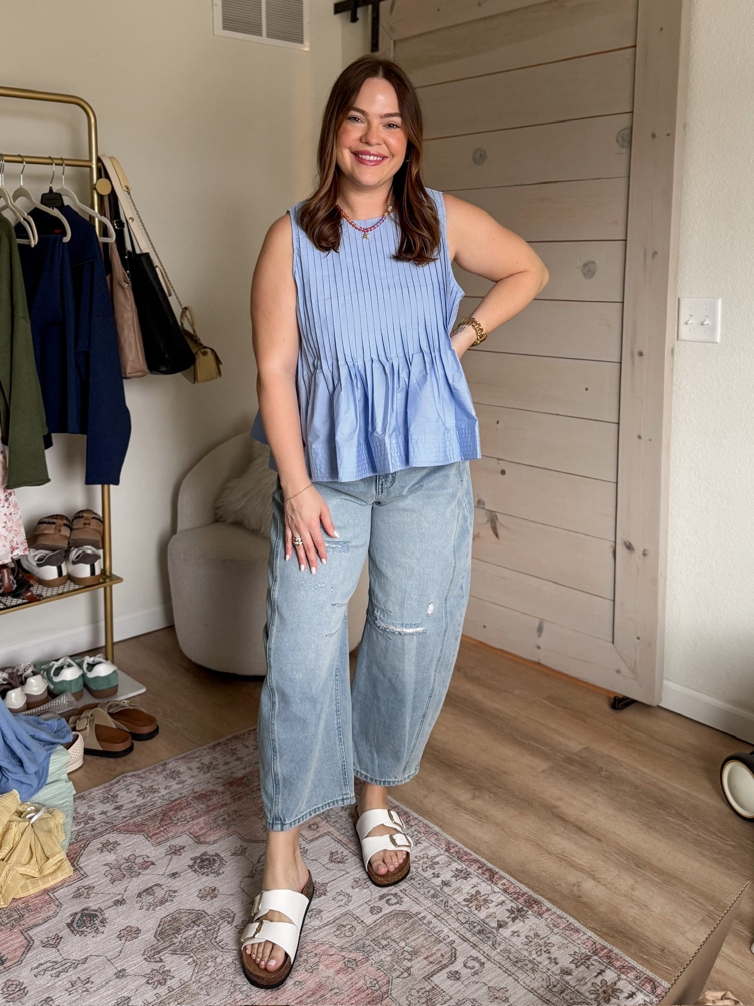 Casual dressy mom outfit / wearing size xl on top and 12 in jeans / barrel jeans / peplum top / spring outfit / postpartum fashionn

#LTKSeasonal #LTKMidsize #LTKootd