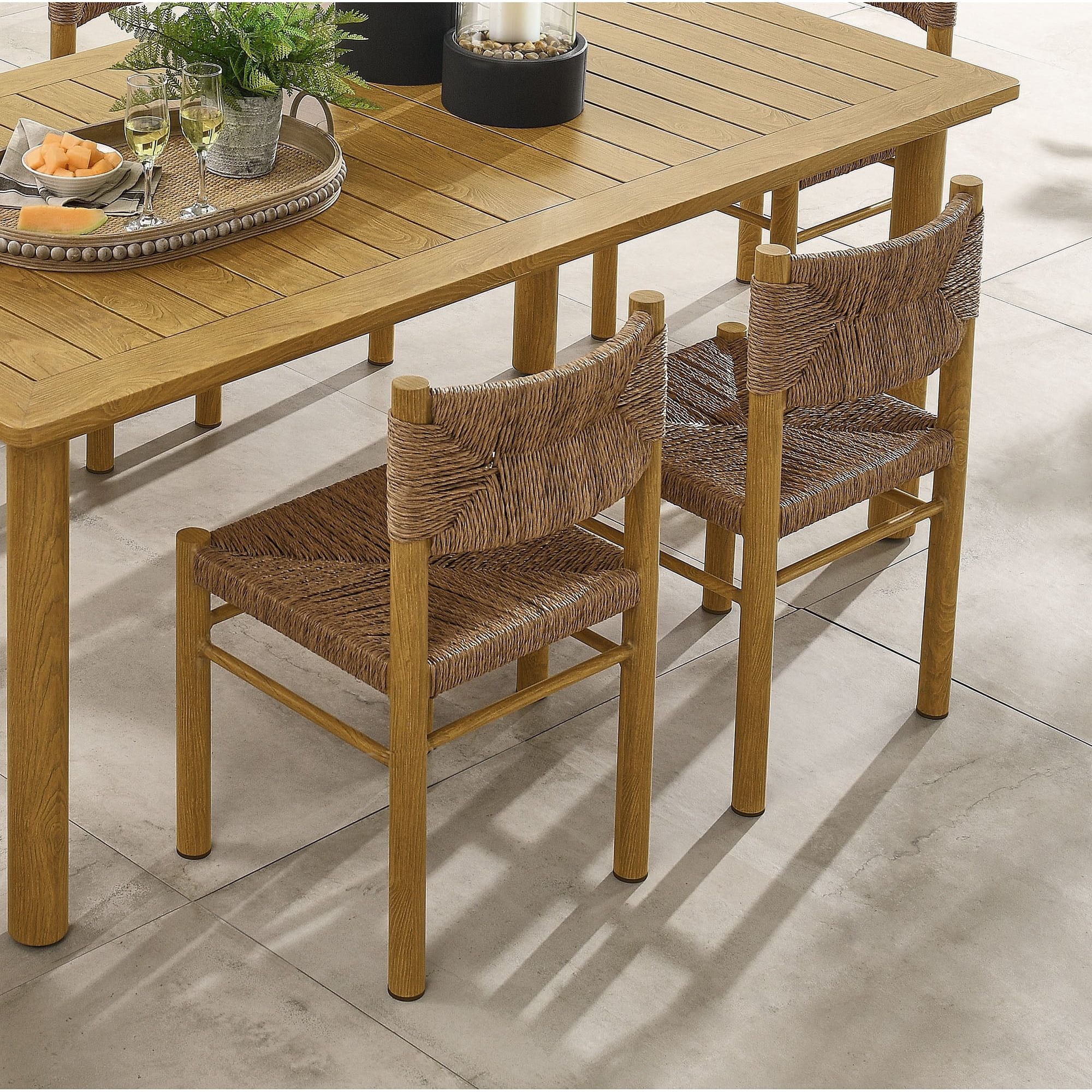 Modway Parkland Dining Side Chairs Set of 2 in Natural Patio Furniture | Walmart (CA)