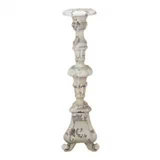 A & B Home 24.5 in. Magnesia Distressed White Candle Holder 76848-DS - The Home Depot | The Home Depot