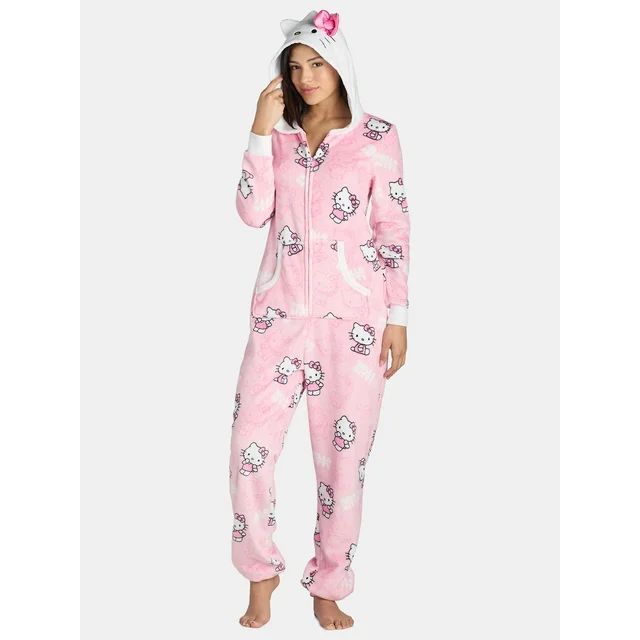 Hello Kitty Women’s Union Suit with Hood, Sizes XS-3X - Walmart.com | Walmart (US)