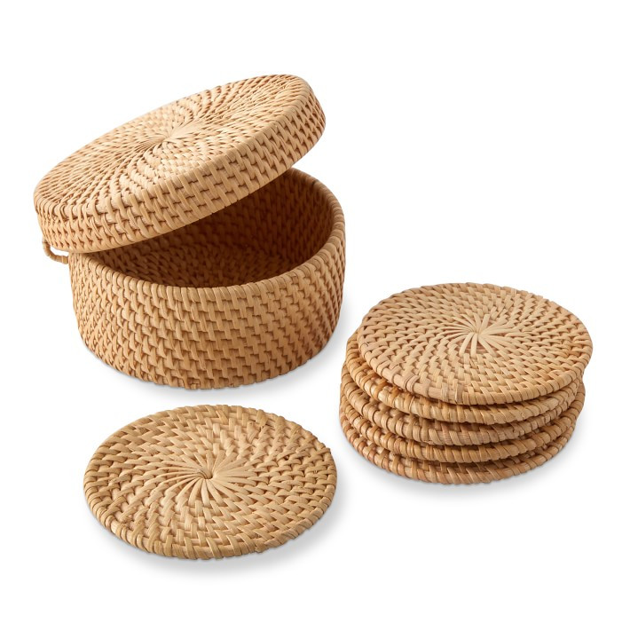 Light Woven Coasters, Set of 6 | Williams-Sonoma