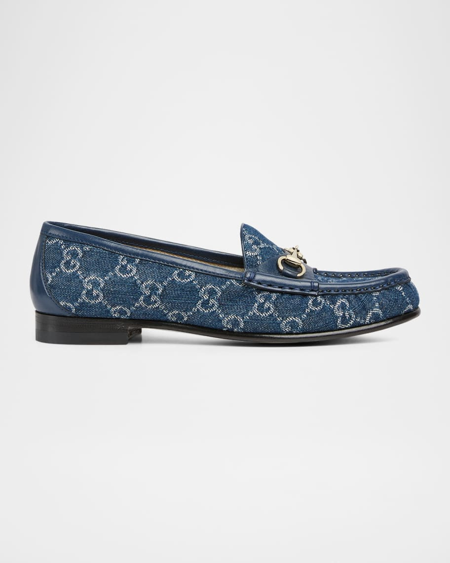 Gucci 1953 Horsebit Monogram Denim Loafers | Neiman Marcus