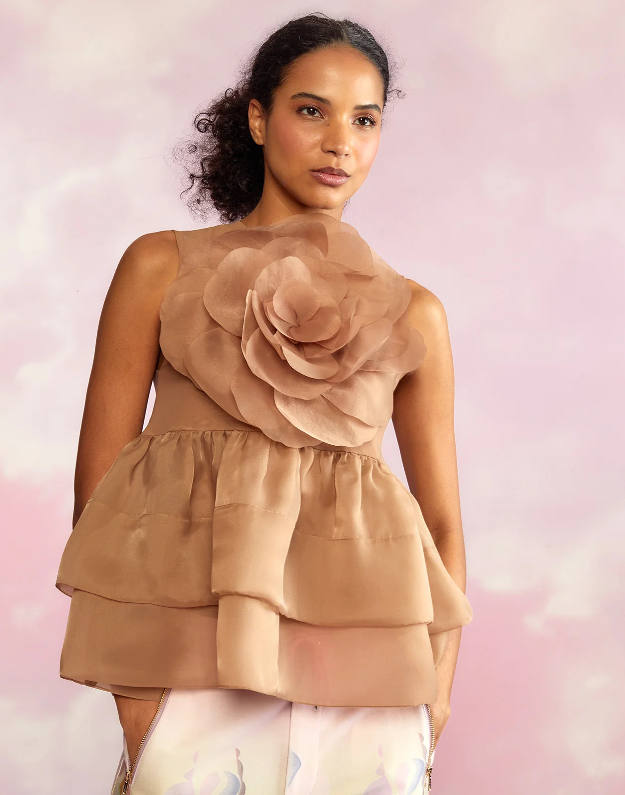 Chloe Organza Flower Top | Cynthia Rowley