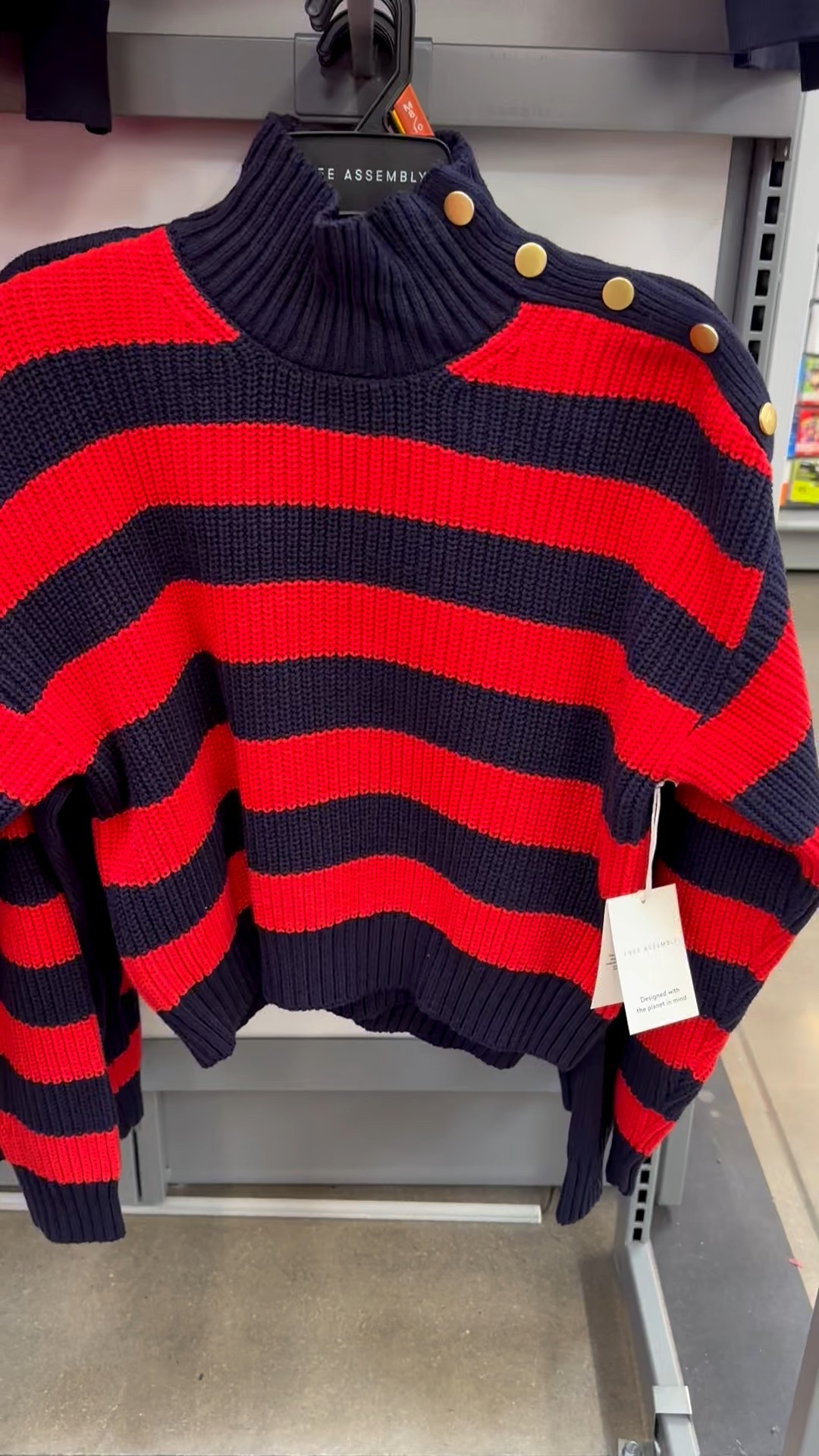 Walmart fashion, free people, free assembly, affordable fashion, red and navy striped sweater with gold buttons, Valentine’s Day outfitt

#LTKPetite #LTKOver40 #LTKmomlife