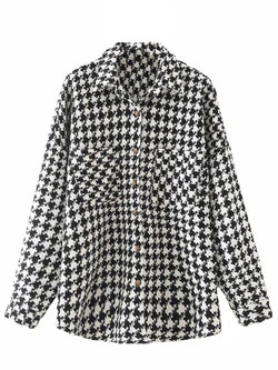 'Sonya' Houndstooth Shacket With Pockets | Goodnight Macaroon