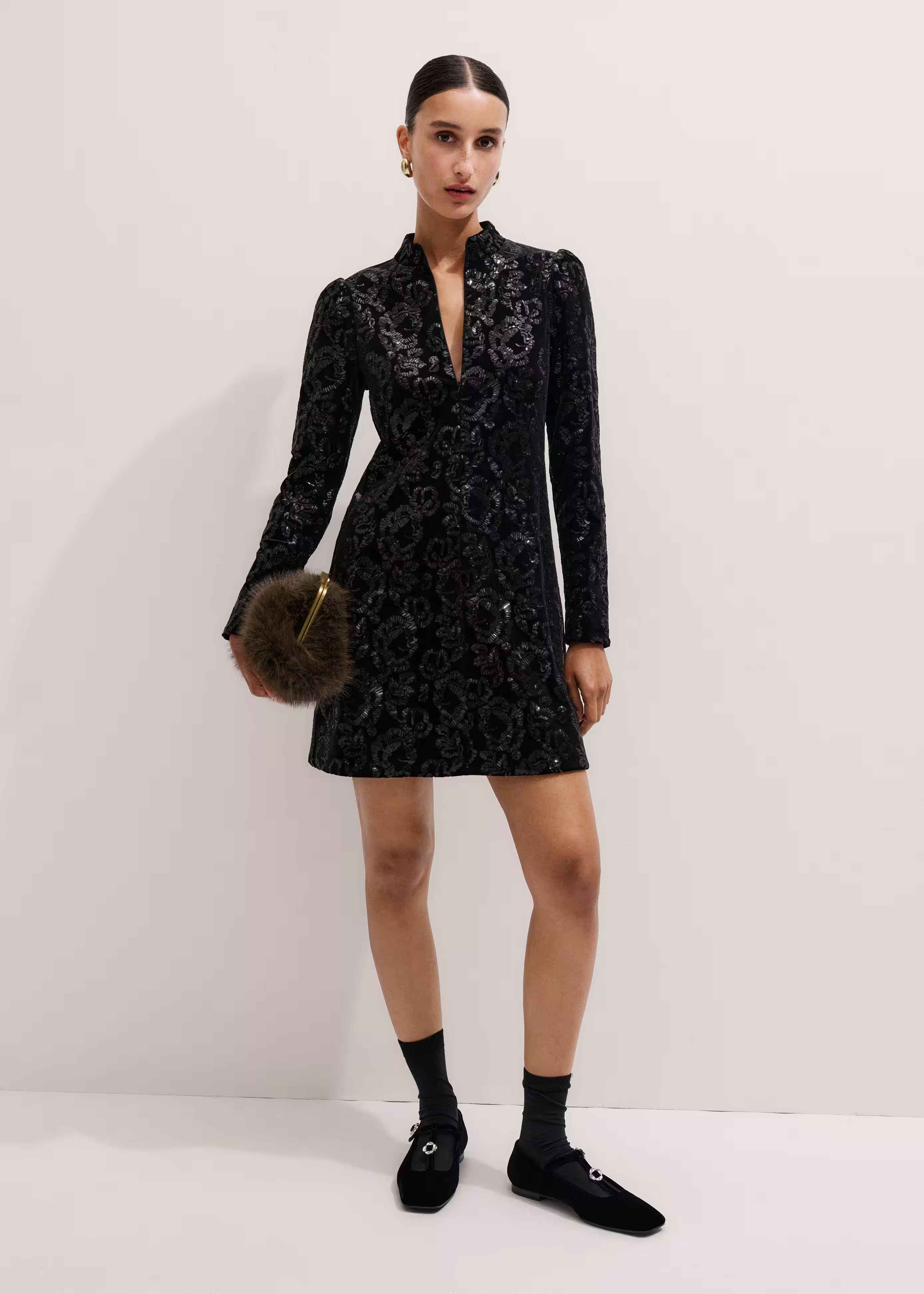 Sequin Mini Dress Sequin Velour | ME+EM US