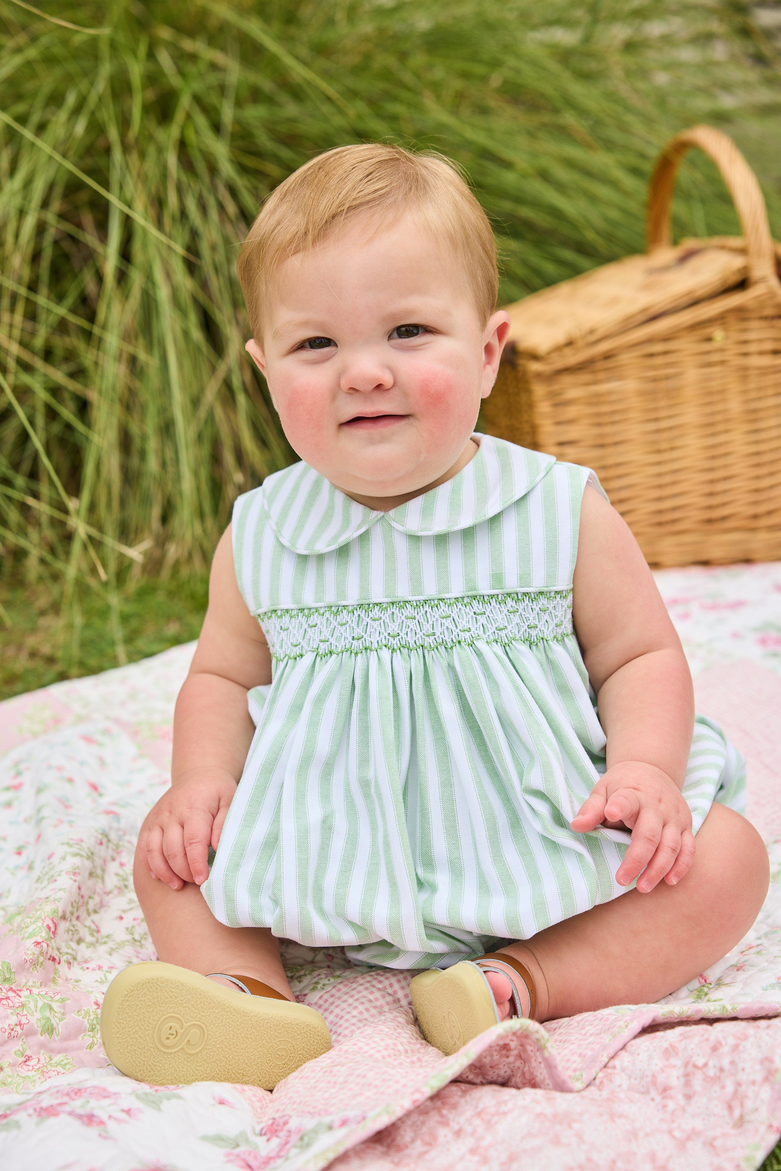 Meriwether Stripe Sleeveless Barrington Bubble - Smocked Boy | Little English