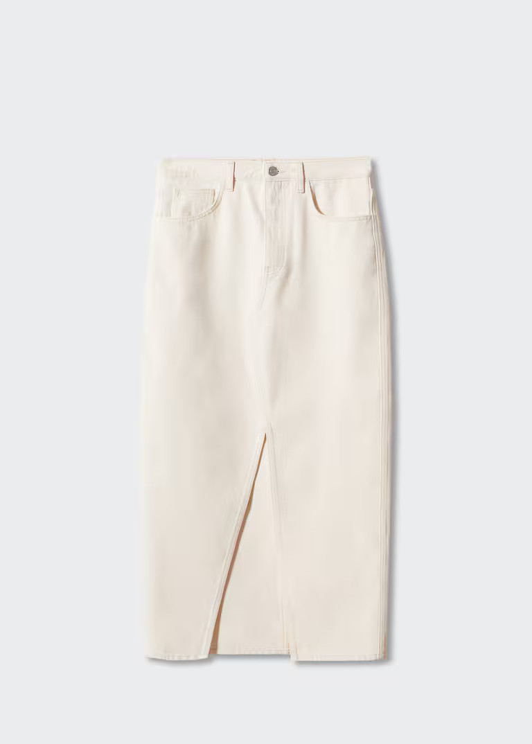 Slit denim skirt | MANGO (US)
