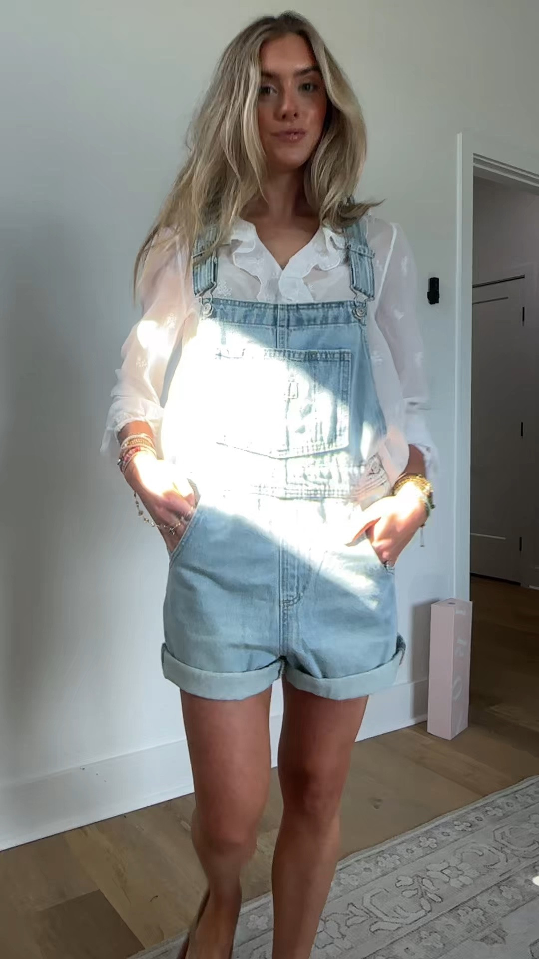 Monday date date looking for something casual but still stylish so I did my sheer lace blouse from @abercrombie  with my @Natori  nude lace bra under layered with my @levi  shortalls these denim overalls are so cute and of course a flip flop but my favorite jelly @crocs

#LTKootd #LTKdayinmylife #LTKSeasonal