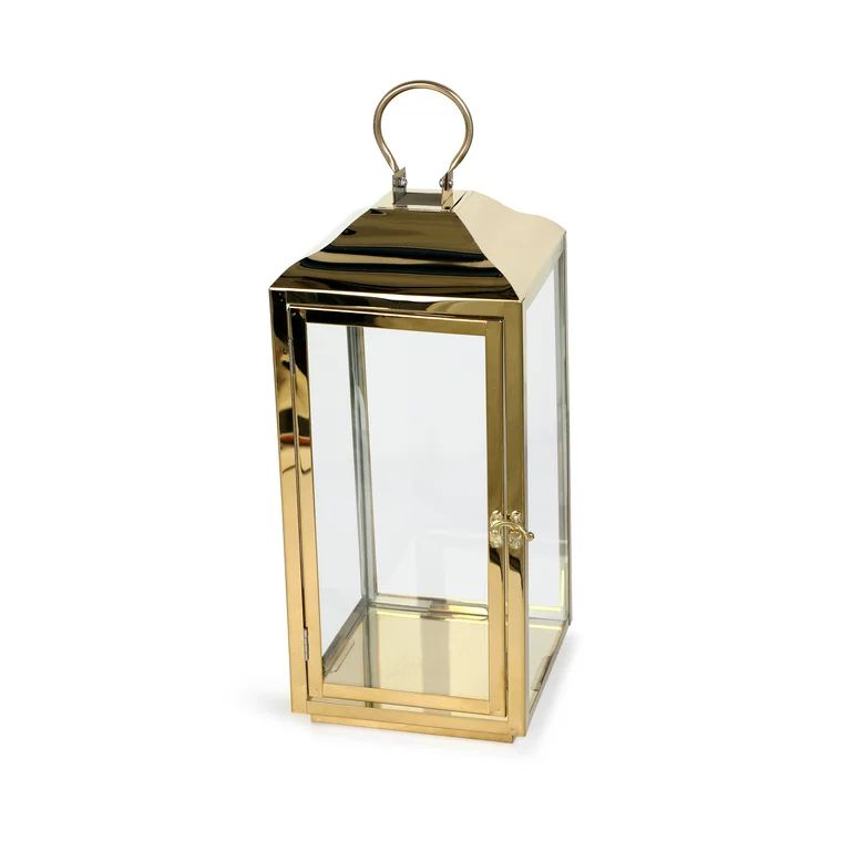 Better Homes & Gardens Gold Metal Lantern Candle Holder | Walmart (US)