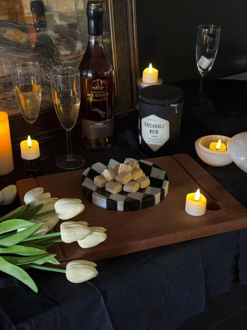 Marble Checkered Tray Hand-made Decorative Tray | Etsy (US)