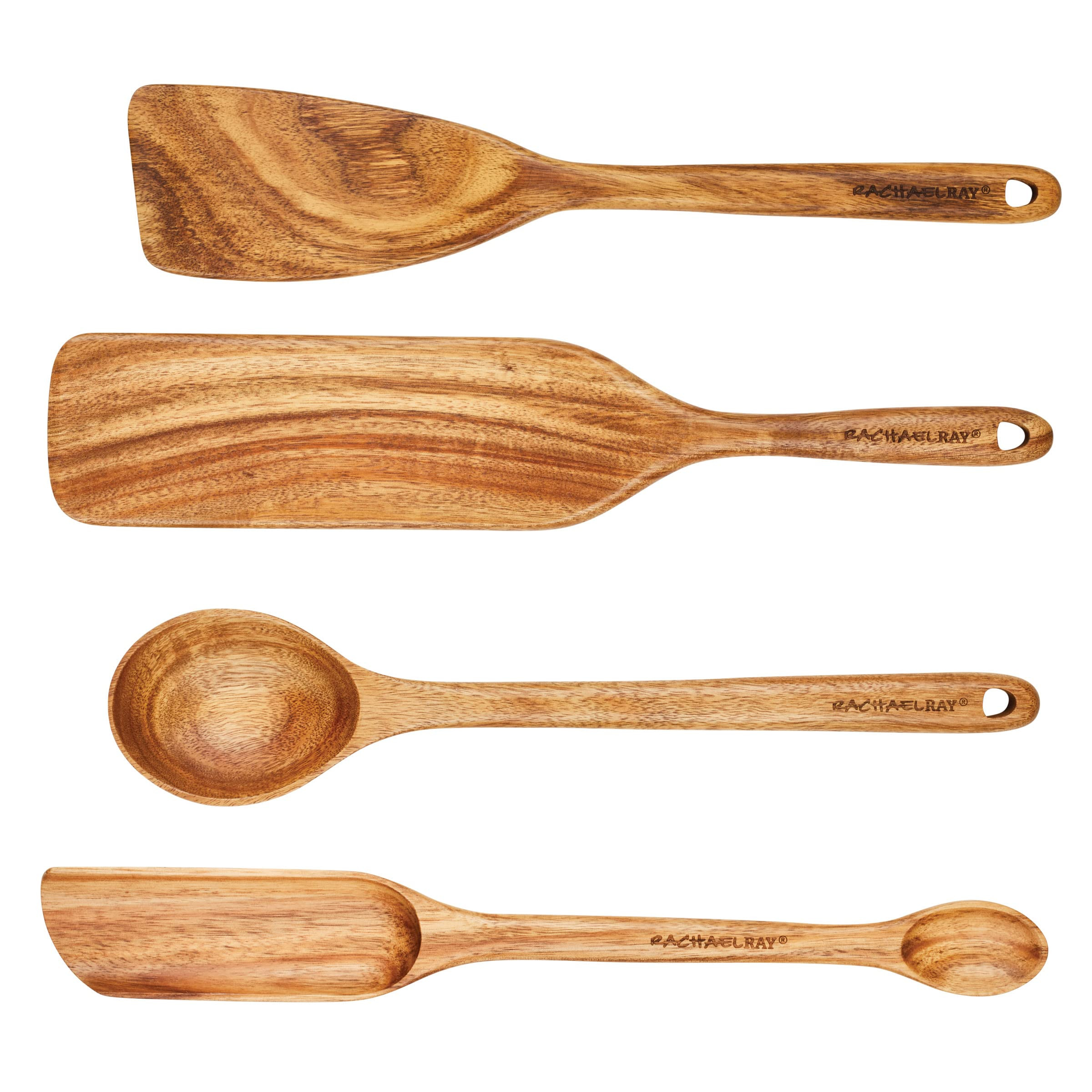 Rachael Ray Tools & Gadgets Kitchen/Cooking/Utensils Set, 4 Piece, Acacia Wood | Amazon (US)