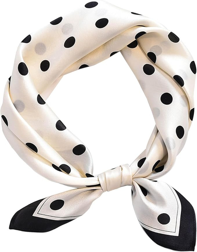 kcctoo 27.5" Mulberry Silk Feeling Head Scarf Women's Fashion Square Neck Satin Scarfs for Bag Ha... | Amazon (US)