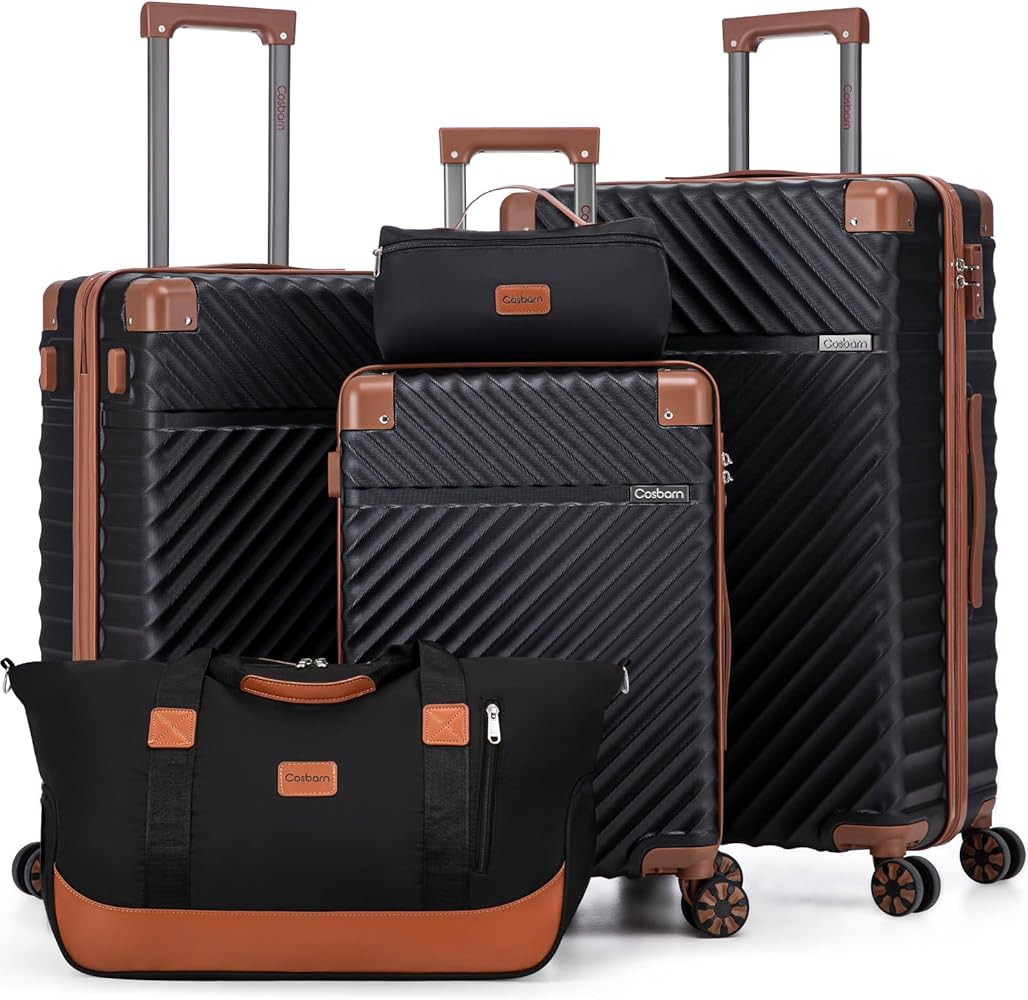 Cosbarn Luggage Sets 5 Piece with TSA Lock Spinner Wheels, Unisex Hard Case ABS Suitcase Set, Har... | Amazon (US)