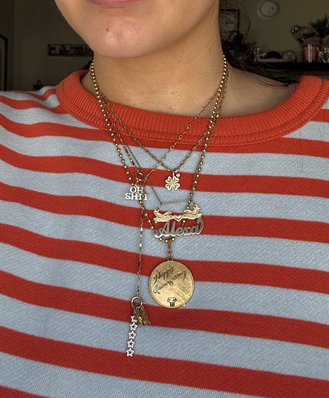 Necklace stack 

14k gold nameplate and “oh shit” charm are from Yeah it’s Jewelry. Lariat from Brave Daughters Jewelry.

#affordablejewelry
#finejewelry
#14kgoldnecklace
#jewelryinspo #necklaces #necklaceinspo
#necklacestack #jewelrystack #etsyjewelry #amazonjewelry
#LTKFindsUnder50
#LTKFindsUnder100
#LTKGiftGuide