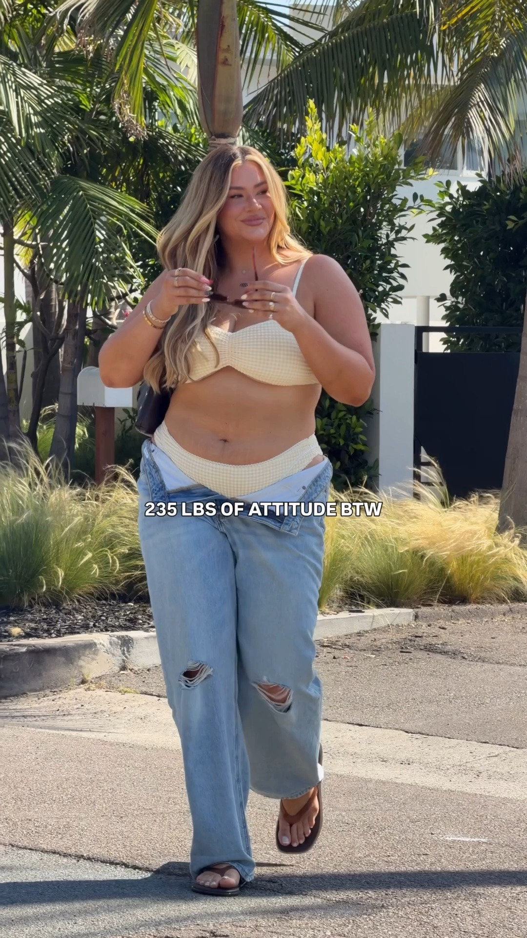 wearing a size 34 long in the jeans and a XL in the bikini xx