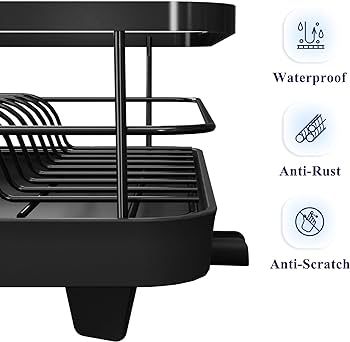Kitsure Dish Drainer- Space-Saving Dish Drying Rack, Dish Racks for Kitchen Counter, Durable Stai... | Amazon (UK)