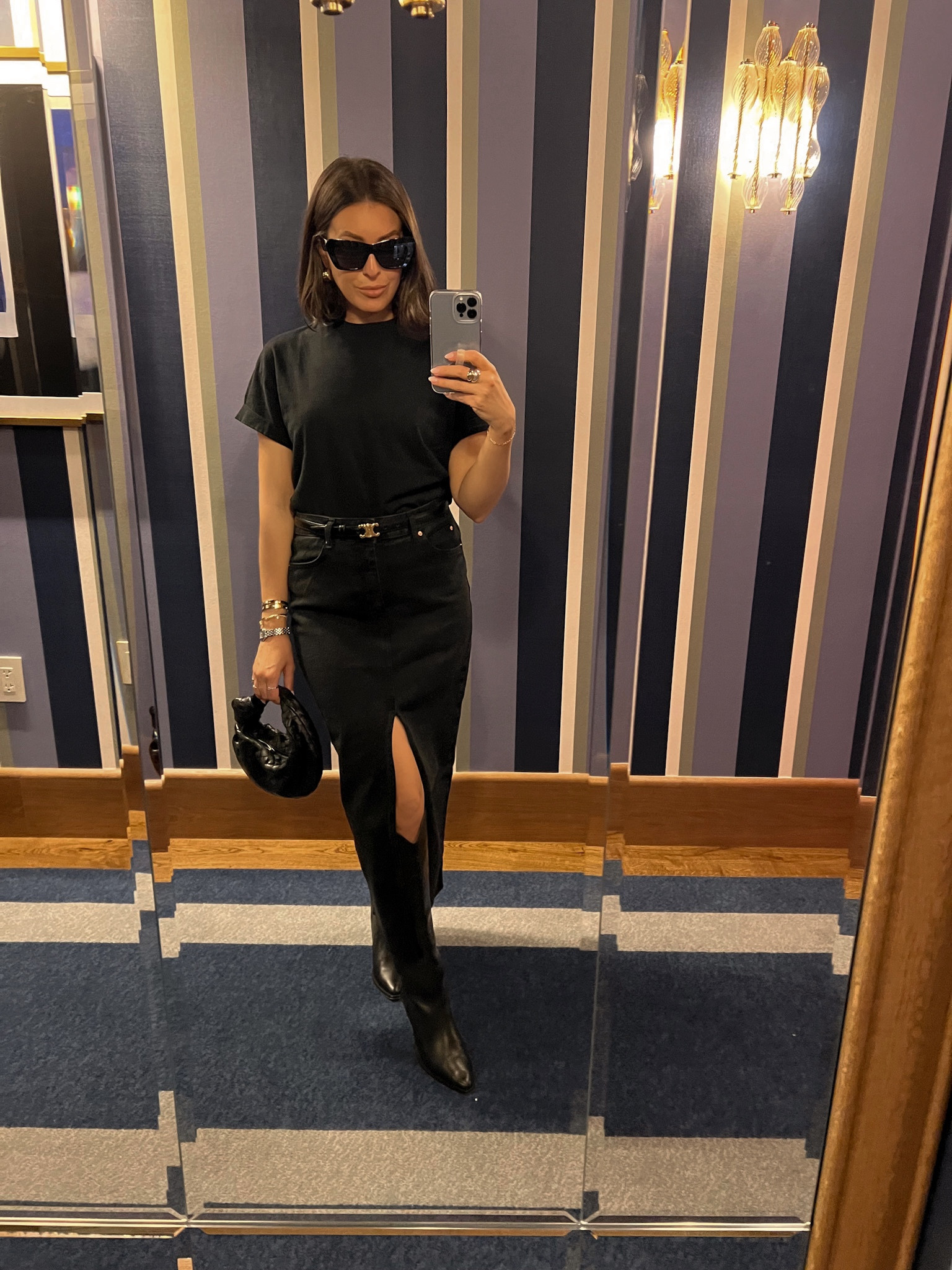 Black denim skirt, I ordered a U.S size 6 but should have done a 4. So comfy and under $100! 

#LTKSeasonal #LTKunder100