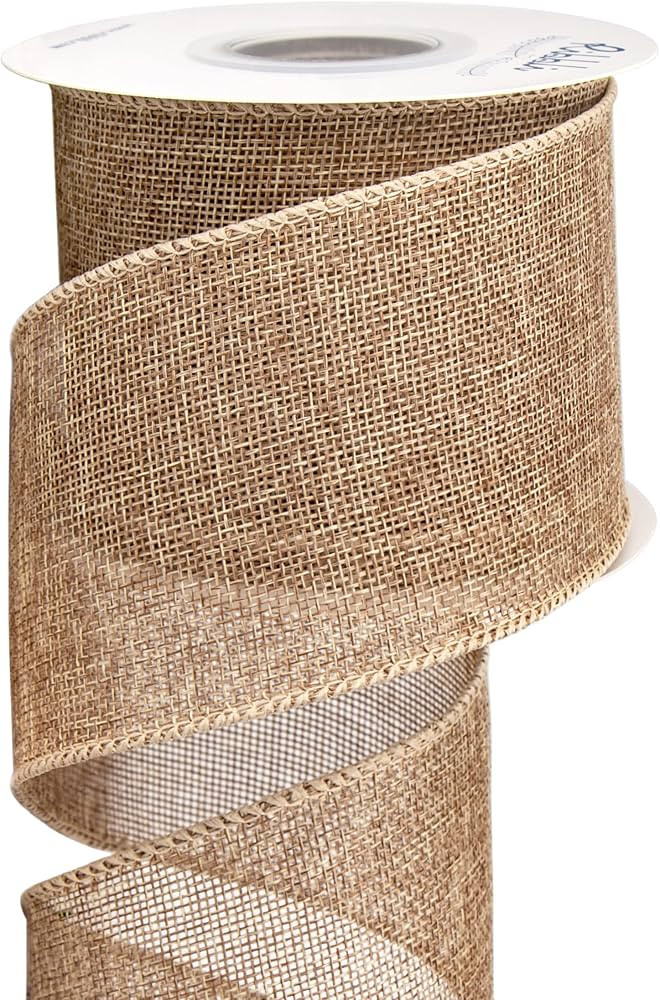 Ribbli Natural Burlap Wired Ribbon,3 Inch x Continuous 10 Yard, Wired Edge Ribbon for Big Bow,Wre... | Amazon (US)