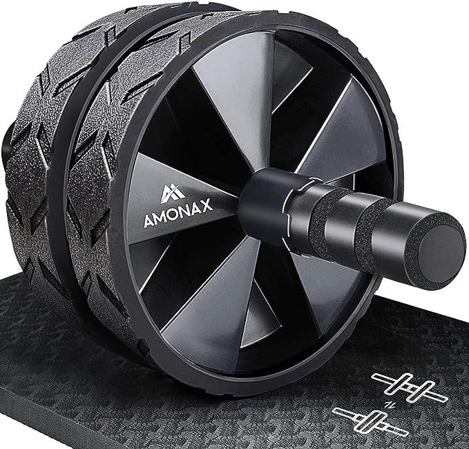 Amonax Convertible Ab Wheel Roller with Large Knee Mat for Core Abs Rollout Exercise. Double Whee... | Amazon (UK)