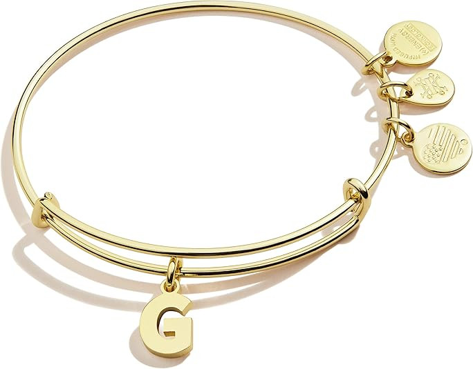 Alex and Ani Expandable Bangle for Women, Initials A to Z Letter Charms, Shiny Finish, 2 to 3.5 i... | Amazon (US)