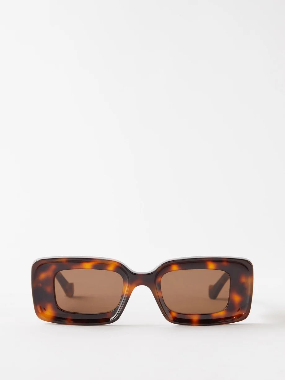 Rectangular tortoiseshell-acetate sunglasses | LOEWE | Matches (UK)
