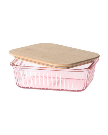 51oz Glass Pantry Storage With Bamboo Lid | TJ Maxx