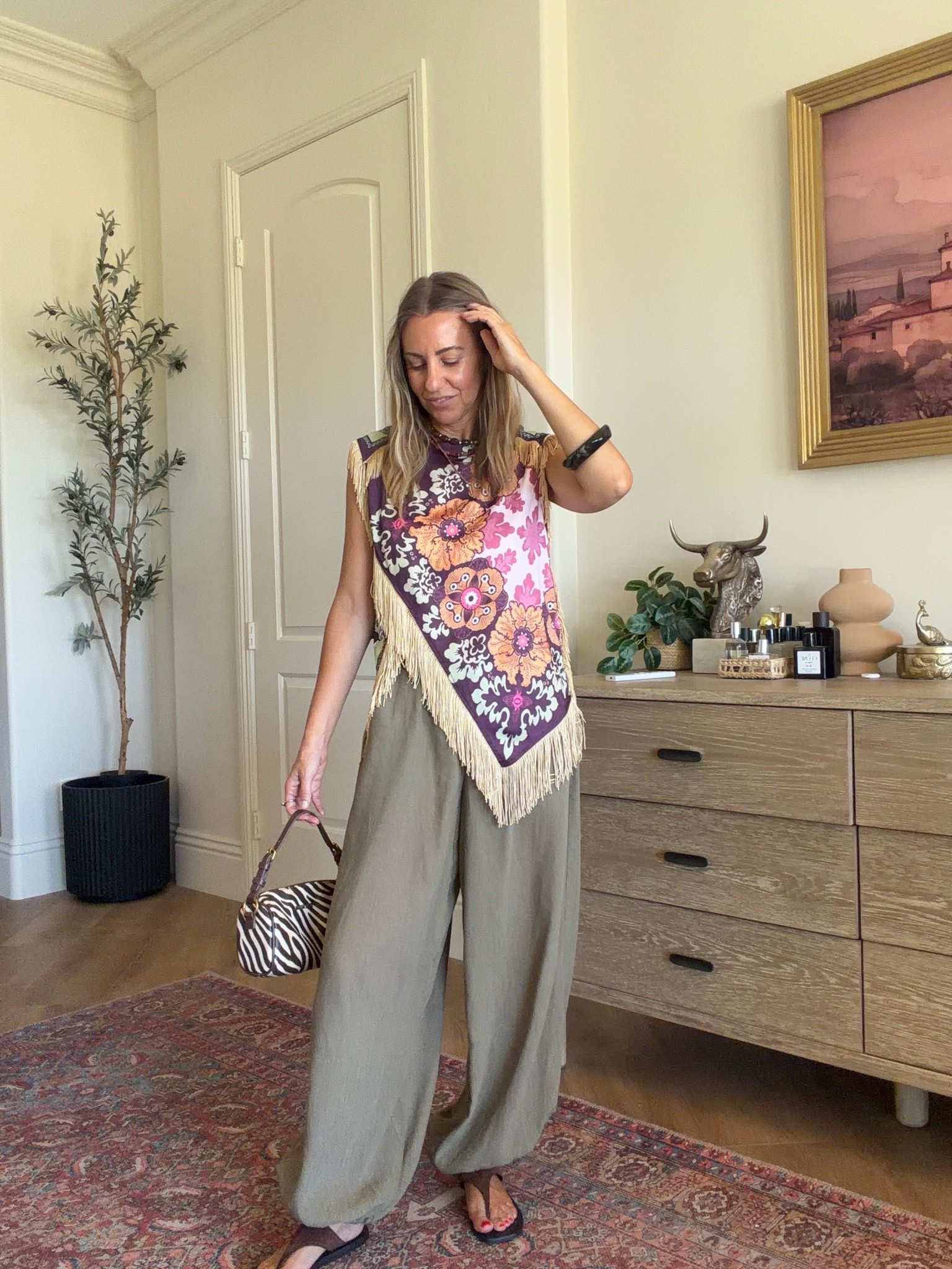 Todays outfit
Amazon fringe top size small
Balloon pants on sale!!

#LTKgrwm #LTKootd #LTKSaleAlert