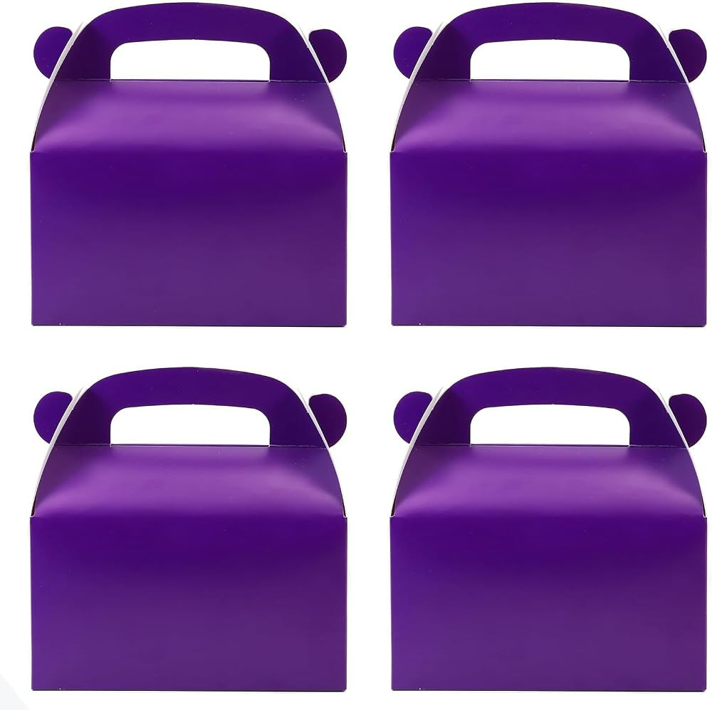 Oletx 30-Pack Dark Purple Party Favor Treat Boxes, Goodie Boxes, Gable Paper Gift Boxes with Hand... | Amazon (US)