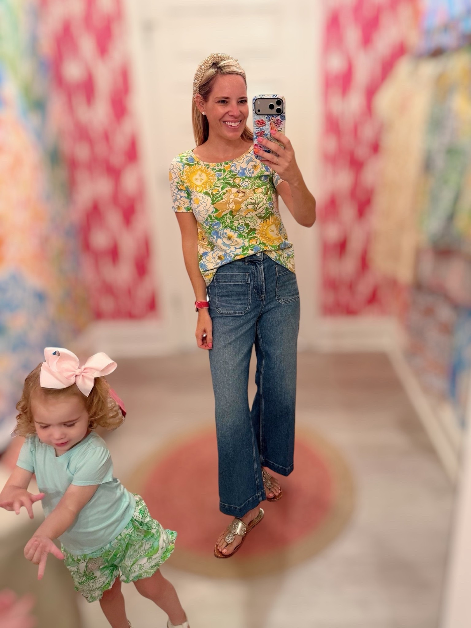 Lilly Pulitzer Key West Top & Spanx Cropped Wide Leg Jeans 💙🌼

This outfit is the perfect blend of colorful Lilly style and everyday denim! 💙🌼 The Key West Top features the beautiful archival Sympeony print with cheerful shades of blue, green, and golden yellow that instantly brighten any look. I paired it with the Spanx cropped wide leg jeans, classic Jack Rogers sandals, and my favorite pearl raffia headband for an effortless outfit that’s polished, comfortable, and easy to wear.

This is such a great look for brunch, casual Fridays, shopping, travel, or weekend outings. The wide leg jeans are incredibly flattering, and the vibrant floral top adds the perfect pop of color! ✨

Lilly Pulitzer Key West Top, Sympeony print, archival Lilly print, Spanx cropped wide leg jeans, preppy style, casual chic outfit, resort wear, everyday fashion, coastal style, colorful top, women’s denim outfit, vacation style, timeless wardrobe, classic preppy fashion, effortless everyday look.

#LTKOver40 #LTKPetite #LTKootd