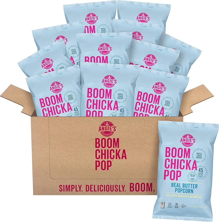 Angie's BOOMCHICKAPOP Real Butter Popcorn, 4.4 oz. (Pack of 12) | Amazon (US)