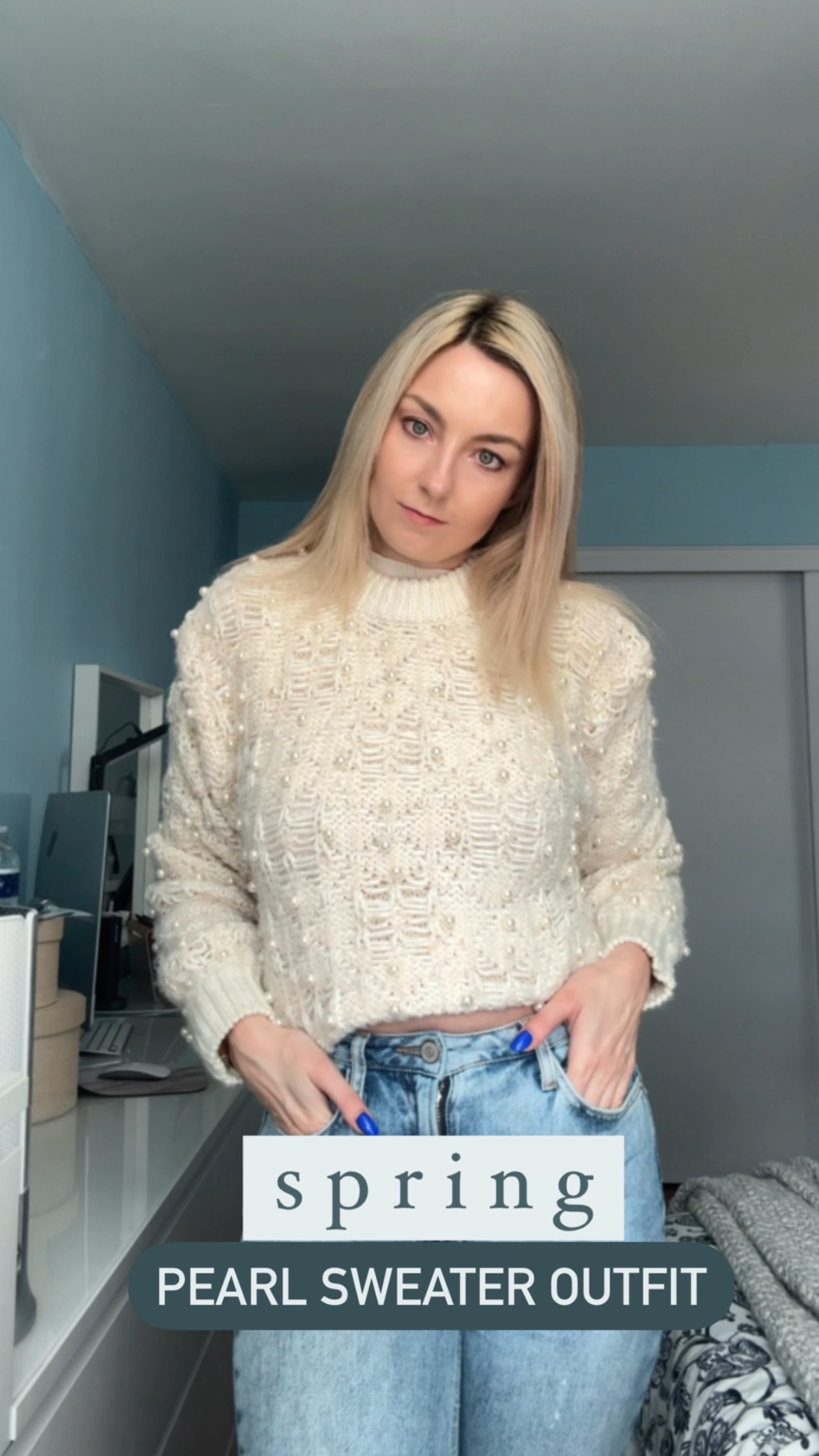 Spring fashion - pearl knit sweater 

Zara knit sweater • pearls accents • pearl sweater • beige sweater • high rise flare jeans • spring trends • ootd

#LTKVideo #LTKstyletip #LTKSpringSale