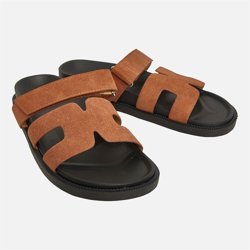 Fluid Womens Kidman Adjustable Mule Footbed Sandals Burnt Orange | M and M Direct (UK)