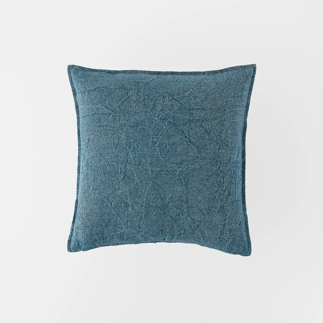 Cameron Linen Cushion - Midnight/Teal | Bed Bath N' Table