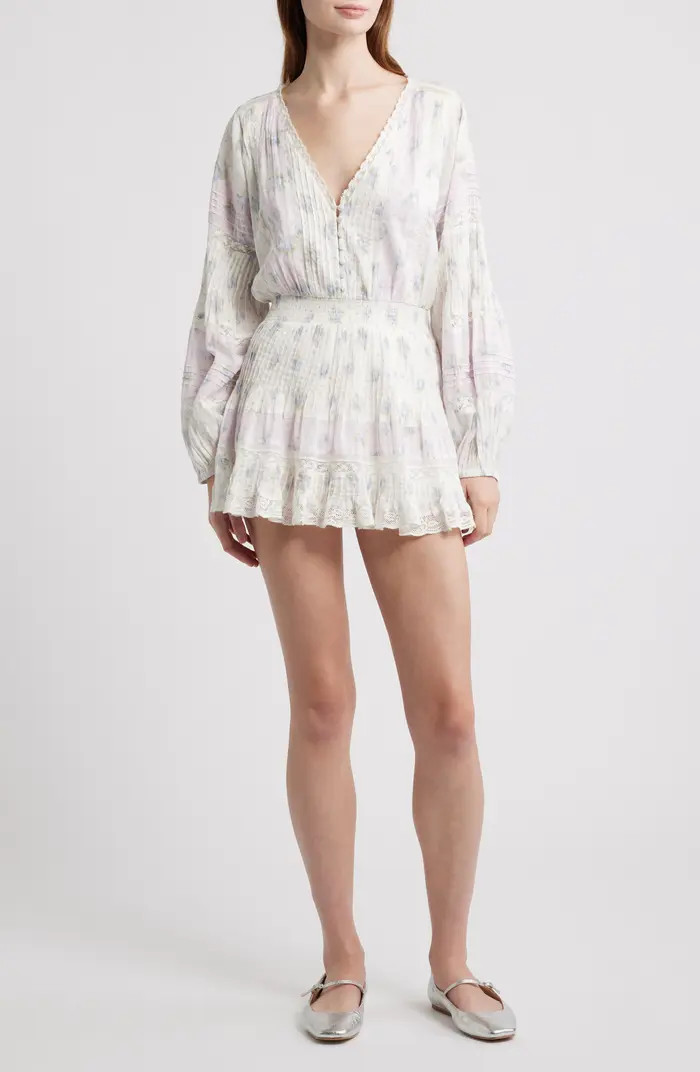 Winfrey Smocked Lace Long Sleeve Minidress | Nordstrom