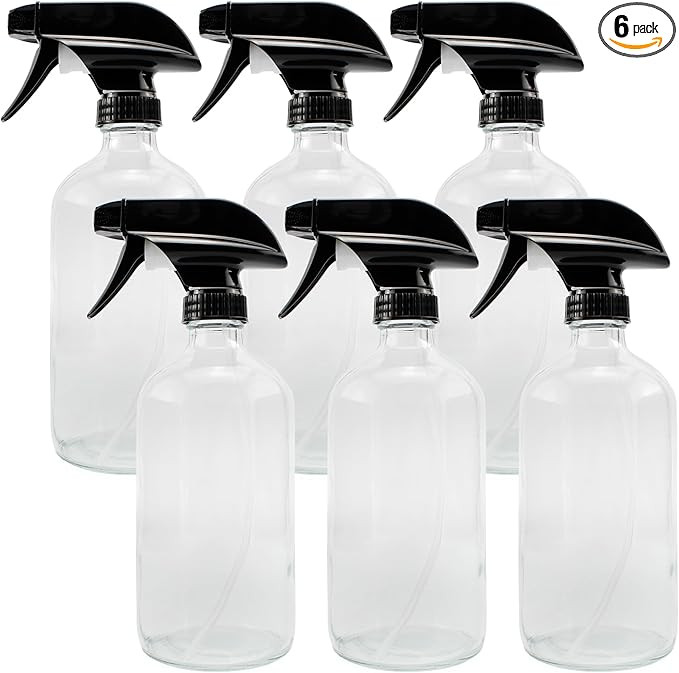 Cornucopia Brands 16-Ounce Clear Glass Spray Bottles w/Heavy Duty Sprayers (6-Pack); 3-Setting Sp... | Amazon (US)