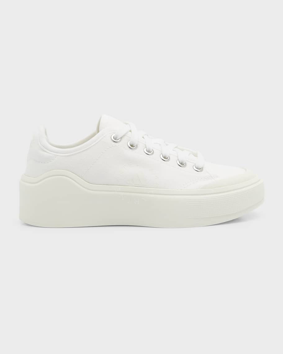 adidas by Stella McCartney Solid Canvas Court Sneakers | Neiman Marcus