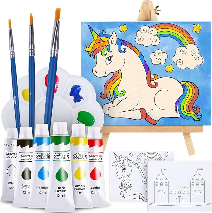 J MARK Kids Painting Set - All Inclusive Acrylic Paint Set for Kids - Safe Painting Supplies | Amazon (US)