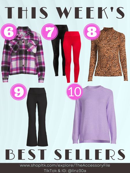 This past week’s best sellers items 6-10. 

Purple shacket, velour leggings, mock turtleneck, flare leggings, flare yoga pants, oversized sweater, Walmart fashion, Walmart style, Walmart finds, winter looks, winter outfits, winter fashion, women’s pants, cyber Monday #blushpink #winterlooks #winteroutfits #winterstyle #winterfashion #wintertrends #shacket #jacket #sale #under50 #under100 #under40 #workwear #ootd #bohochic #bohodecor #bohofashion #bohemian #contemporarystyle #modern #bohohome #modernhome #homedecor #amazonfinds #nordstrom #bestofbeauty #beautymusthaves #beautyfavorites #goldjewelry #stackingrings #toryburch #comfystyle #easyfashion #vacationstyle #goldrings #goldnecklaces #fallinspo #lipliner #lipplumper #lipstick #lipgloss #makeup #blazers #primeday #StyleYouCanTrust #giftguide #LTKRefresh #LTKSale #springoutfits #fallfavorites #LTKbacktoschool #fallfashion #vacationdresses #resortfashion #summerfashion #summerstyle #rustichomedecor #liketkit #highheels #Itkhome #Itkgifts #Itkgiftguides #springtops #summertops #Itksalealert #LTKRefresh #fedorahats #bodycondresses #sweaterdresses #bodysuits #miniskirts #midiskirts #longskirts #minidresses #mididresses #shortskirts #shortdresses #maxiskirts #maxidresses #watches #backpacks #camis #croppedcamis #croppedtops #highwaistedshorts #goldjewelry #stackingrings #toryburch #comfystyle #easyfashion #vacationstyle #goldrings #goldnecklaces #fallinspo #lipliner #lipplumper #lipstick #lipgloss #makeup #blazers #highwaistedskirts #momjeans #momshorts #capris #overalls #overallshorts #distressesshorts #distressedjeans #whiteshorts #contemporary #leggings #blackleggings #bralettes #lacebralettes #clutches #crossbodybags #competition #beachbag #halloweendecor #totebag #luggage #carryon #blazers #airpodcase #iphonecase #hairaccessories #fragrance #candles #perfume #jewelry #earrings #studearrings #hoopearrings #simplestyle #aestheticstyle #designerdupes #luxurystyle #bohofall #strawbags #strawhats #kitchenfinds #amazonfavorites #bohodecor #aesthetics 

#LTKunder50 #LTKstyletip #LTKSeasonal