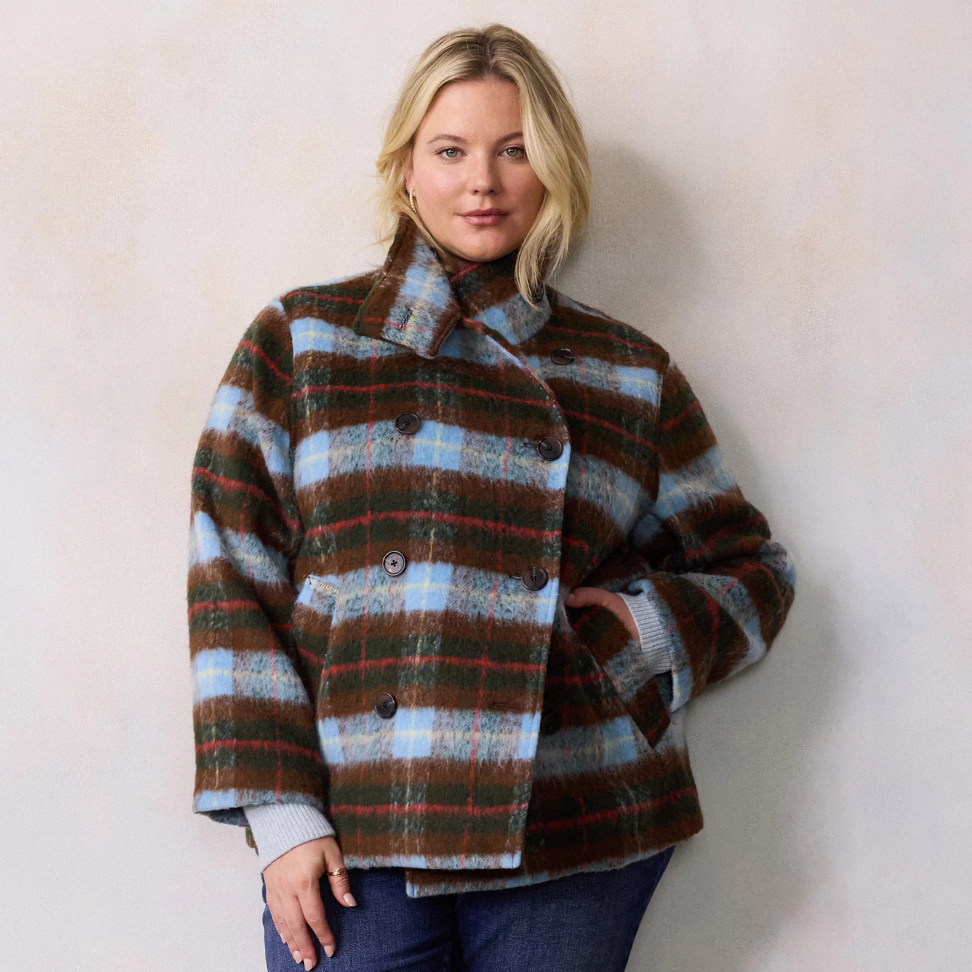 Plus Size LC Lauren Conrad Double Breasted Coat, Women's, Size: 3XL, Cottage Trail | Kohl's