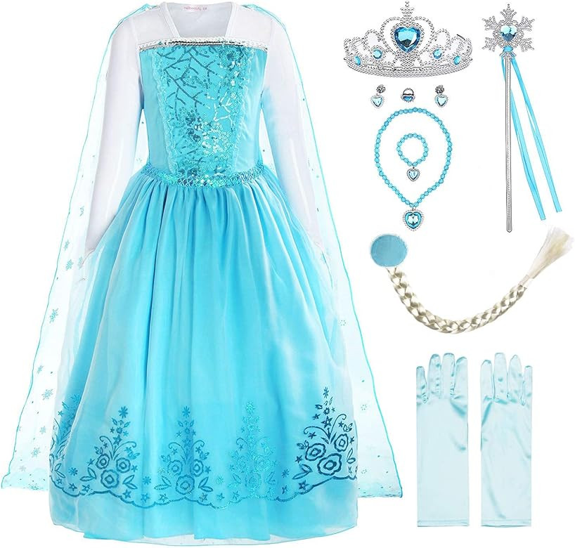 ReliBeauty Girls Sequin Princess Costume Long Sleeve Dress up | Amazon (US)