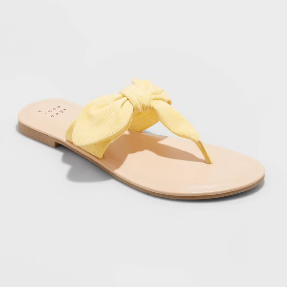 Women's Hannah Knotted Bow Flip Flop Sandals - A New Day™ | Target